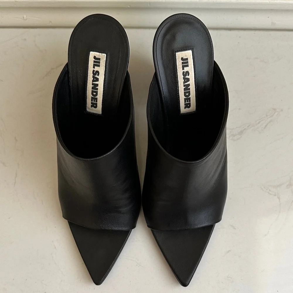 Jil Sander Architectural Heel Napa Leather Mule - Picture 2 of 9